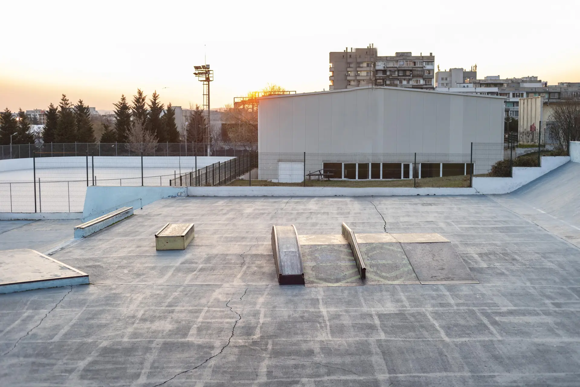 skateboard rink view